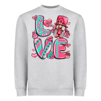 Heather Grey love with gnome Heavyweight Sweatshirt - LillyAllenDesigns