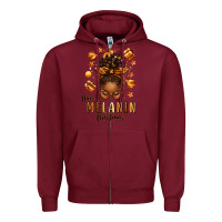 Burgundy have a melanin christmas afro messy bun Zipper Hoodie - texasbilliewilder