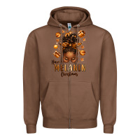 Chestnut have a melanin christmas afro messy bun Zipper Hoodie - texasbilliewilder