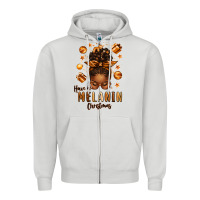 Dove Grey have a melanin christmas afro messy bun Zipper Hoodie - texasbilliewilder