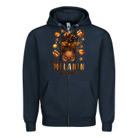 Navy have a melanin christmas afro messy bun Zipper Hoodie - texasbilliewilder