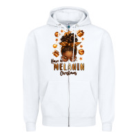White have a melanin christmas afro messy bun Zipper Hoodie - texasbilliewilder