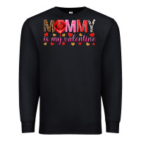 Black Mommy is my valentine mother's day Premium Sweatshirt - HowdyJamesFarm