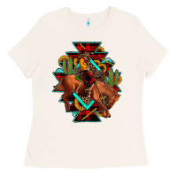 Bone aztec rodeo cowboy christmas Ladies Tee - JahusDesignShop