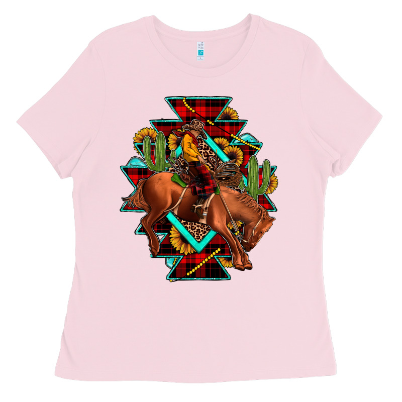 Aztec Rodeo Cowboy Christmas Ladies Tee by JahusDesignShop | Teevron