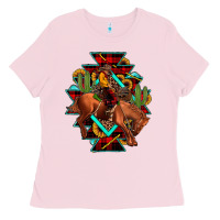 Bubblegum Pink aztec rodeo cowboy christmas Ladies Tee - JahusDesignShop