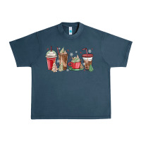 Midnight Navy christmas tree cake and coffee cups Urban Heavy Tee - MaliasSmallBusiness