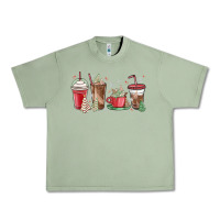Oil Green christmas tree cake and coffee cups Urban Heavy Tee - MaliasSmallBusiness
