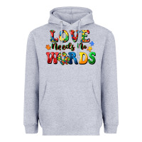 Heather Grey Love needs no words Heavyweight Hoodie - CowGirlArtShop