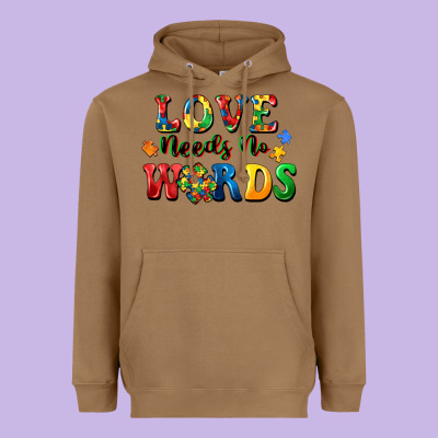 Love Needs No Words Heavyweight Hoodie Designed By Cowgirlartshop