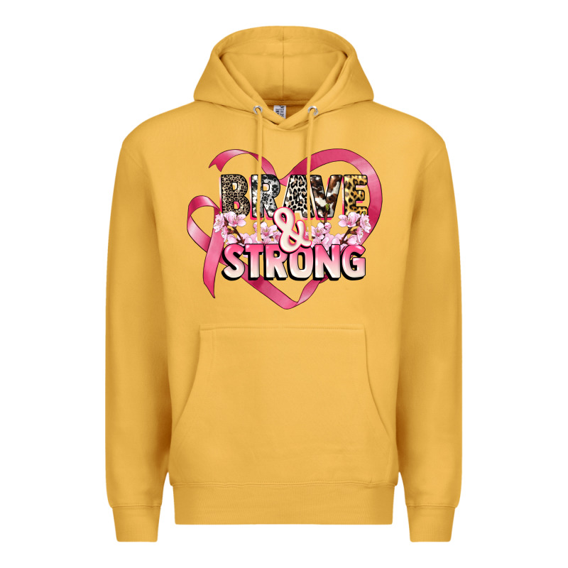 Brave And Strong Cancer Awareness Premium Hoodie by CowGirlArtShop | Teevron