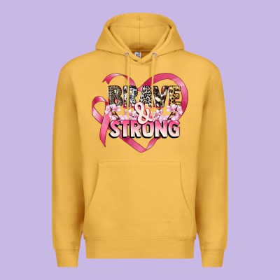 Brave And Strong Cancer Awareness Premium Hoodie Designed By Cowgirlartshop