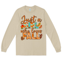 Mushroom just a girl who loves fall Long Sleeve Tee - BundleAndBundleShop