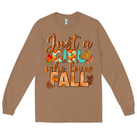 Toasted Coconut just a girl who loves fall Long Sleeve Tee - BundleAndBundleShop