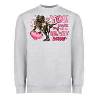 Heather Grey you make my heart saur Heavyweight Sweatshirt - LillyAllenDesigns