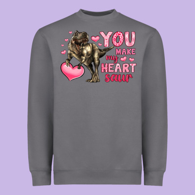 You Make My Heart Saur Heavyweight Sweatshirt Designed By Lillyallendesigns