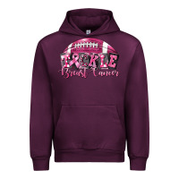 Mauve Wine Tickle Breast Cancer Football Urban Hoodie - FaDigitalArtStudio