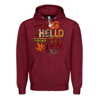 Burgundy Why hello there Fall Zipper Hoodie - NancyCooperArtShop