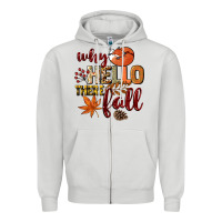 Dove Grey Why hello there Fall Zipper Hoodie - NancyCooperArtShop