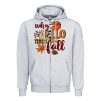 Heather Grey Why hello there Fall Zipper Hoodie - NancyCooperArtShop