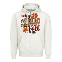 Oatmeal Heather Why hello there Fall Zipper Hoodie - NancyCooperArtShop