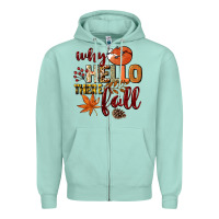 Seafoam Why hello there Fall Zipper Hoodie - NancyCooperArtShop