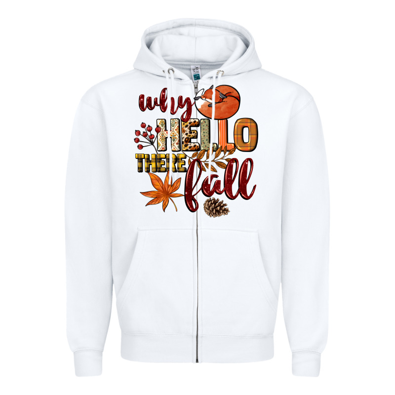 Why Hello There Fall Zipper Hoodie by NancyCooperArtShop | Teevron