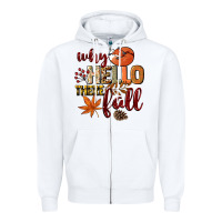 White Why hello there Fall Zipper Hoodie - NancyCooperArtShop
