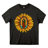 Asphalt our lady of guadalupe sunflower Heavy Core Tee - JahusDesignShop