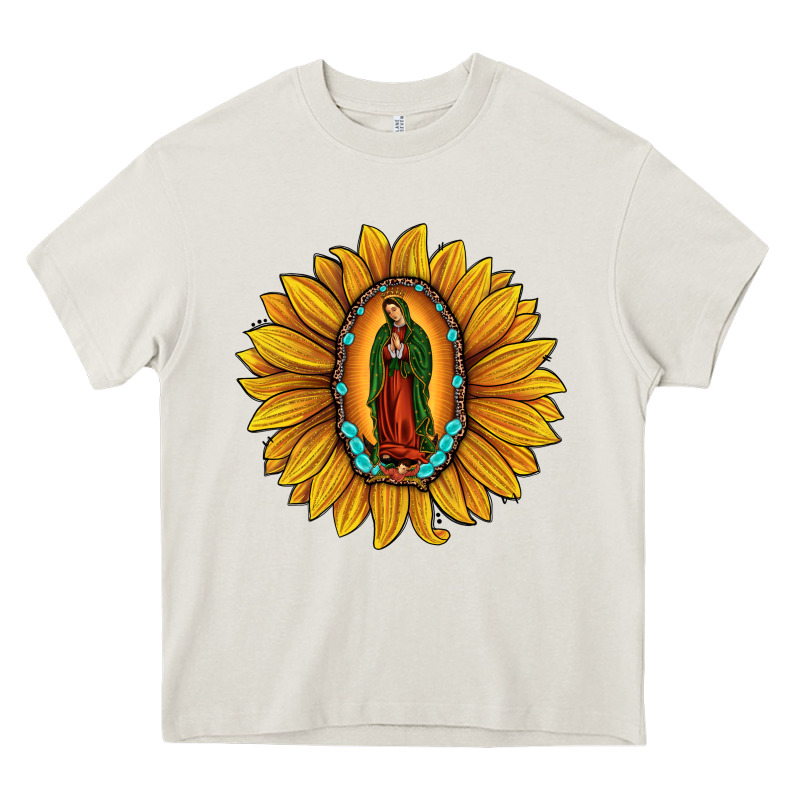 Our Lady Of Guadalupe Sunflower Heavy Core Tee by JahusDesignShop | Teevron