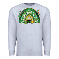 Heather Grey St. Patrick's rainbow Premium Sweatshirt - CowGirlArtShop