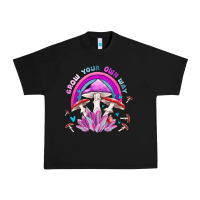Black grow your own way crystal and mushroom Urban Heavy Tee - MaliasSmallBusiness