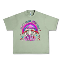 Oil Green grow your own way crystal and mushroom Urban Heavy Tee - MaliasSmallBusiness