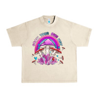 Sandshell grow your own way crystal and mushroom Urban Heavy Tee - MaliasSmallBusiness
