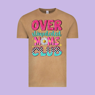 Over Stimulated Moms Club Vintage Tee Designed By Nancycooperartshop
