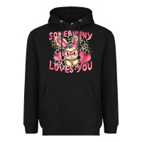 Black Somebunny loves you Easter Day Heavyweight Hoodie - CowGirlArtShop