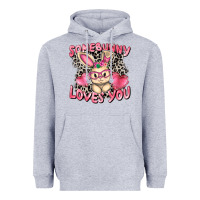 Heather Grey Somebunny loves you Easter Day Heavyweight Hoodie - CowGirlArtShop