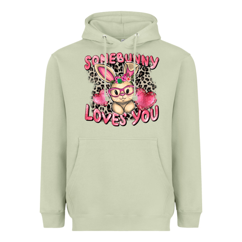 Somebunny Loves You Easter Day Heavyweight Hoodie by CowGirlArtShop | Teevron