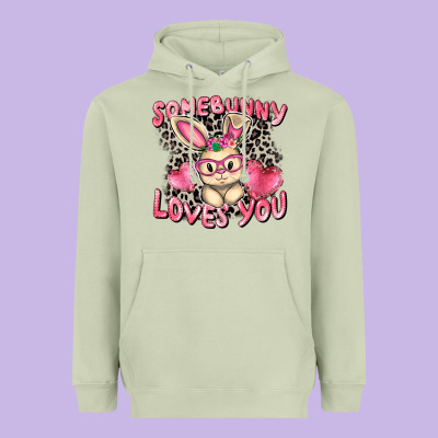 Somebunny Loves You Easter Day Heavyweight Hoodie Designed By Cowgirlartshop