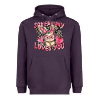 Plum Somebunny loves you Easter Day Heavyweight Hoodie - CowGirlArtShop