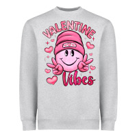 Heather Grey valentine vibes Heavyweight Sweatshirt - LillyAllenDesigns
