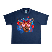 Navy western america cow Urban Heavy Tee - JahusDesignShop