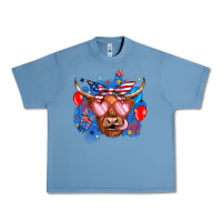 Pebble Blue western america cow Urban Heavy Tee - JahusDesignShop