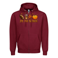Burgundy Tis' the season Zipper Hoodie - NancyCooperArtShop