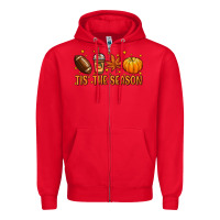 Red Tis' the season Zipper Hoodie - NancyCooperArtShop