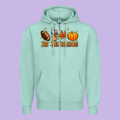 Tis' The Season Zipper Hoodie Designed By Nancycooperartshop