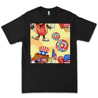 Black patriotic hotdog ice cream donat Premium Tee - BundleAndBundleShop
