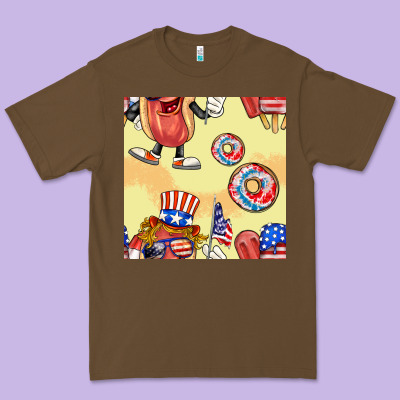 Patriotic Hotdog Ice Cream Donat Premium Tee Designed By Bundleandbundleshop