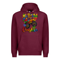 Burgundy autism crusher Premium Hoodie - CowGirlArtShop