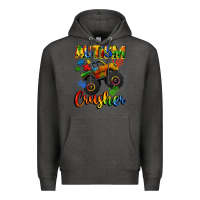 Charcoal Heather autism crusher Premium Hoodie - CowGirlArtShop